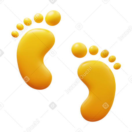 3D baby feet PNG, SVG