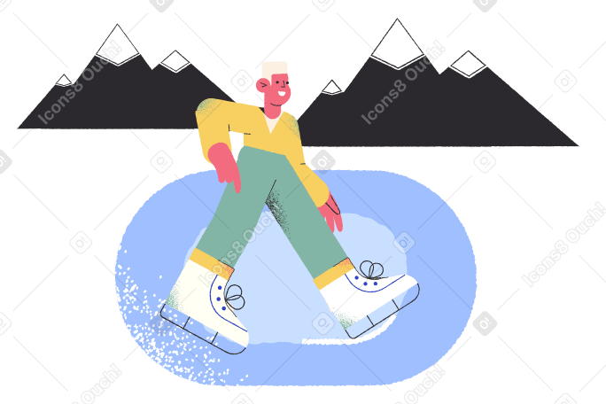 Ice skating Illustration in PNG, SVG