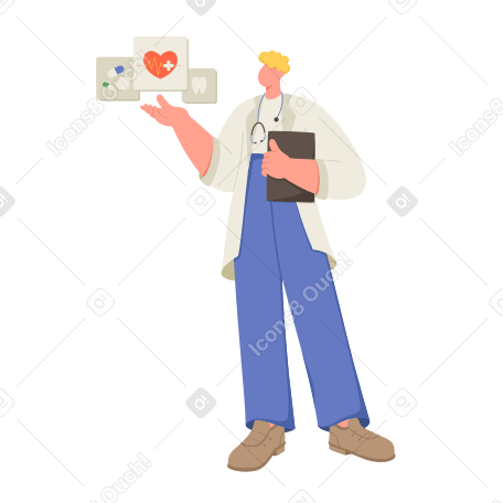 Doctor doing a health check-up PNG, SVG