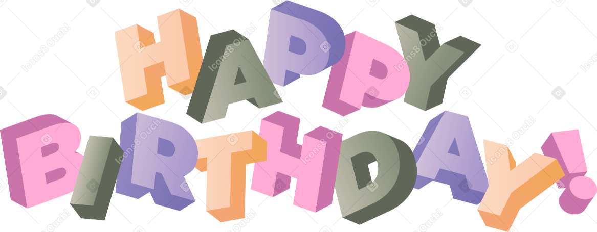 lettering happy birthday! text PNG, SVG