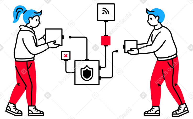 Blockchain Illustration in PNG, SVG