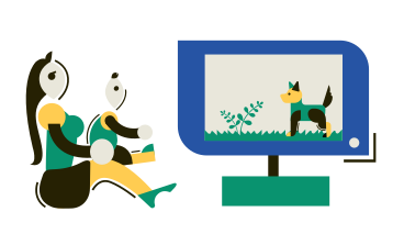 Woman and child watching tv together PNG, SVG