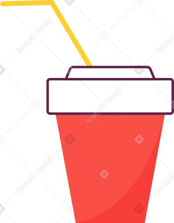 Красный пластиковый стаканчик с соломинкой в PNG, SVG