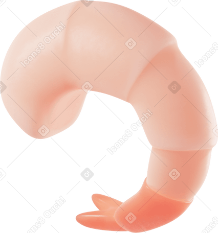3D shrimp Illustration in PNG, SVG