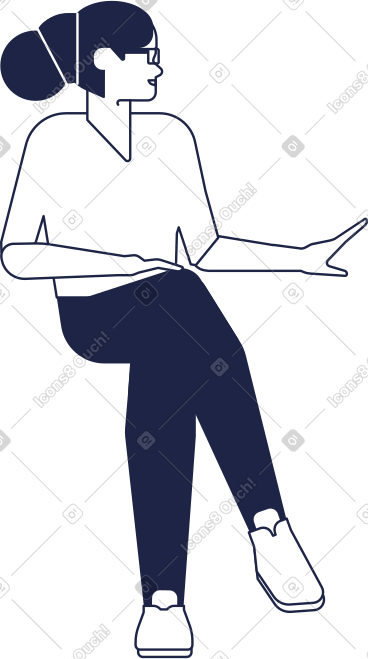 Woman sitting PNG, SVG