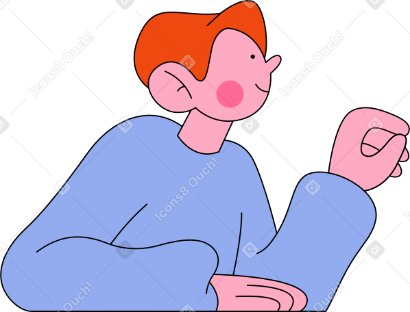 red-haired man holding something Illustration in PNG, SVG