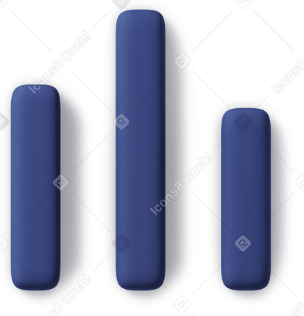 3D blue bar chart icon PNG, SVG