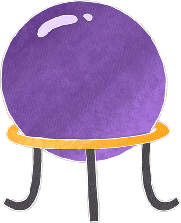 purple magic ball on stand PNG, SVG