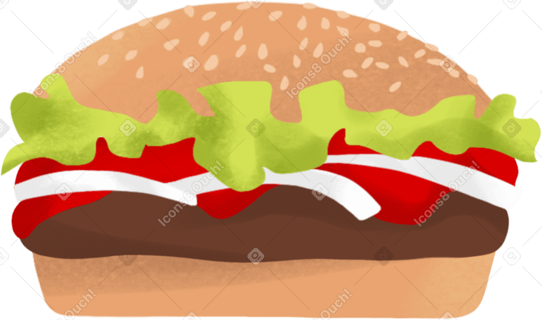 hamburger with a cutlet PNG, SVG