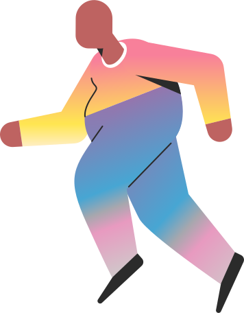 chubby old person running Illustration in PNG, SVG
