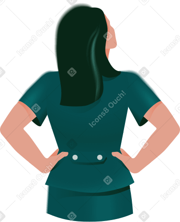 femme mains sur la taille vue arrière PNG, SVG