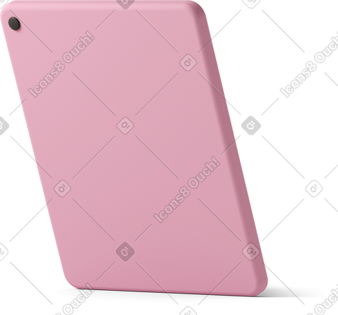 3D rear view of pink tablet PNG, SVG