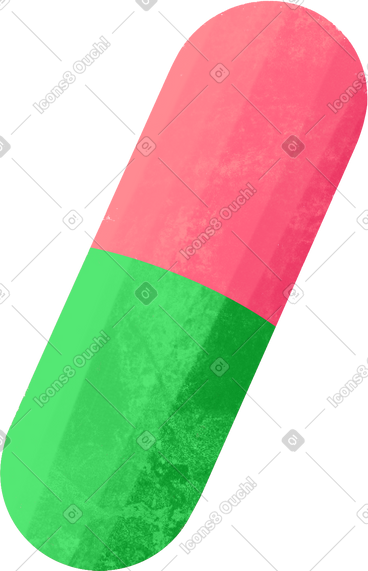 Two part pills green and pink PNG, SVG