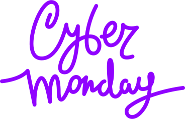 lettering cyber monday purple text PNG, SVG