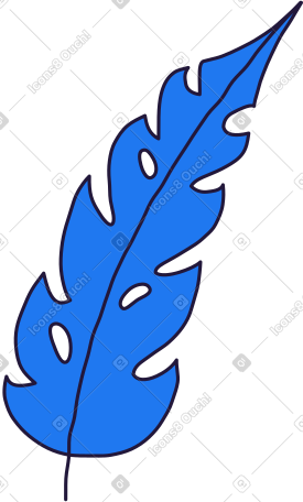 long blue leaf PNG, SVG