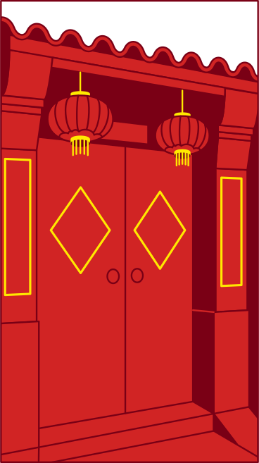Cadre avec une porte chinoise PNG, SVG