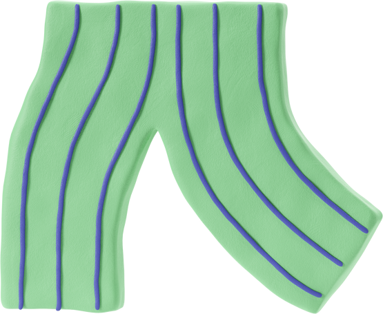 Green pants with blue stripes Illustration in PNG, SVG