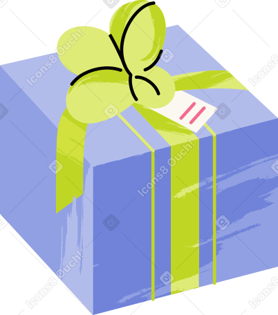 gift box with a note Illustration in PNG, SVG