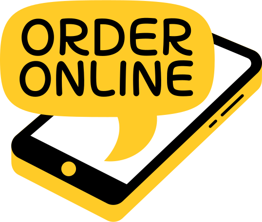 lettering order online on the phone Illustration in PNG, SVG
