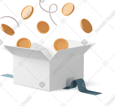 Box with coins PNG, SVG