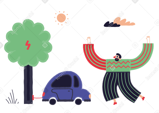 Eco-transport Illustration in PNG, SVG