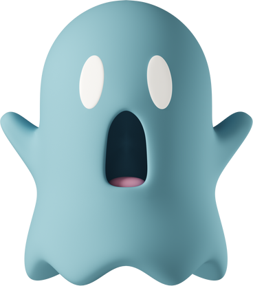 scared blue ghost PNG, SVG