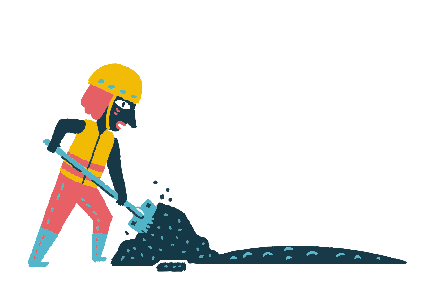 Road worker Illustration in PNG, SVG