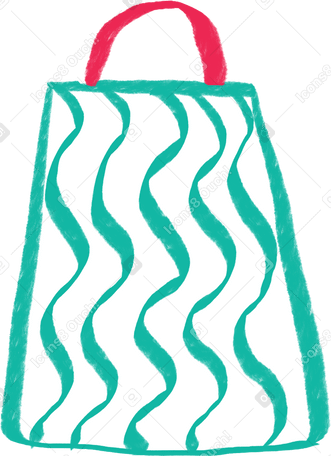 green shopping bag with waves PNG、SVG