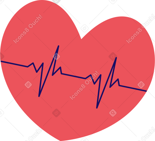сердце с пульсом в PNG, SVG