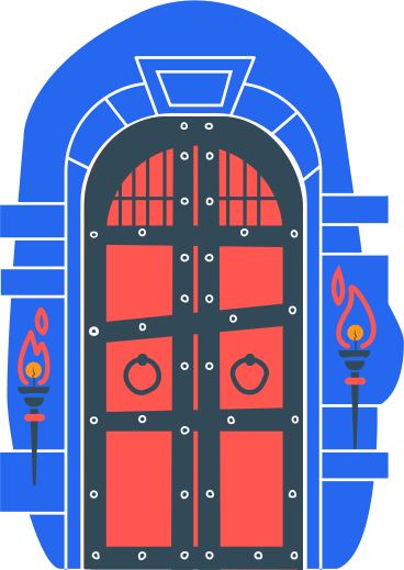 Дверь с факелом в PNG, SVG