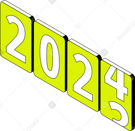 lettering 2024 text PNG, SVG
