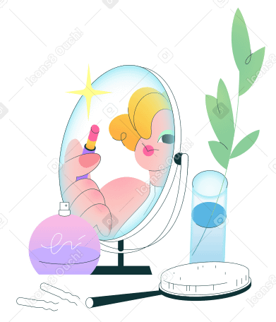 Beauty tools and reflection mirror Illustration in PNG, SVG