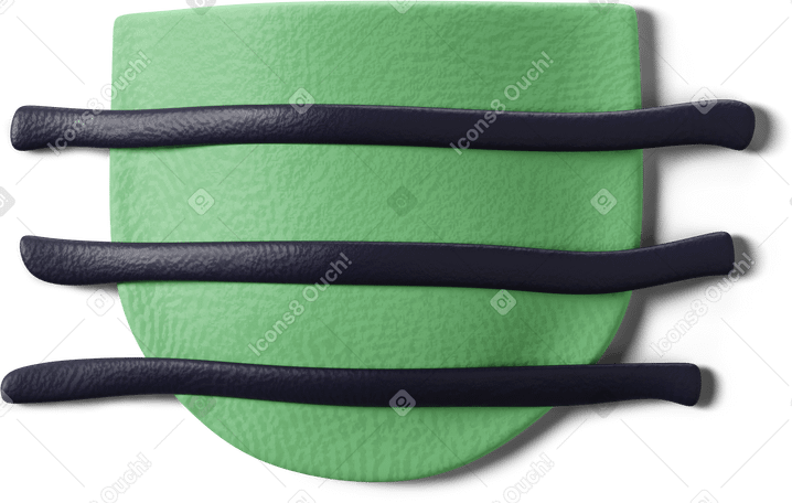 3D Зеленый карман с горизонтальными черными линиями в PNG, SVG