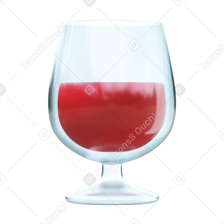 3D wine glass Illustration in PNG, SVG