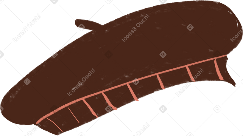 brown beret PNG, SVG