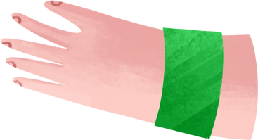 hand with the green wristband PNG, SVG