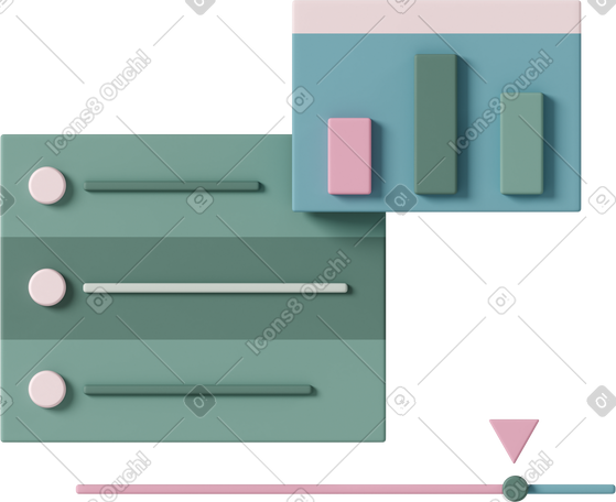 3D menu interface PNG, SVG