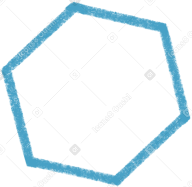 hexagon chemical molecule blue Illustration in PNG, SVG