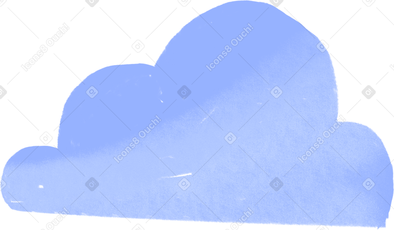 big blue cloud Illustration in PNG, SVG