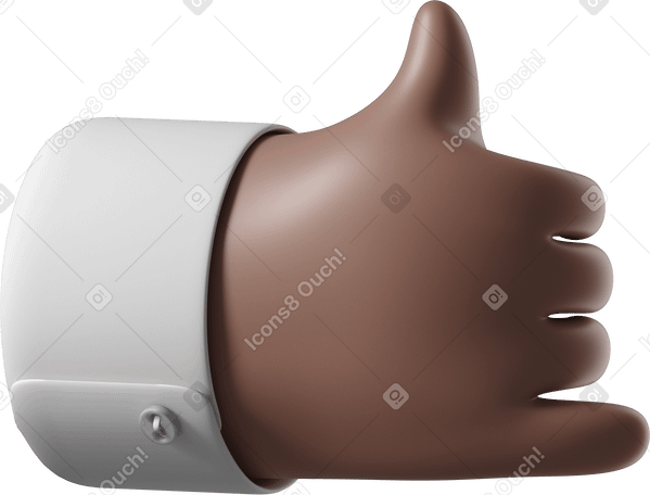 3D Brown skin hand making call me sign PNG, SVG