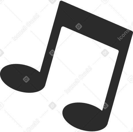black double note PNG, SVG