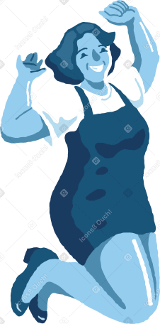 curvy woman jumping front PNG, SVG