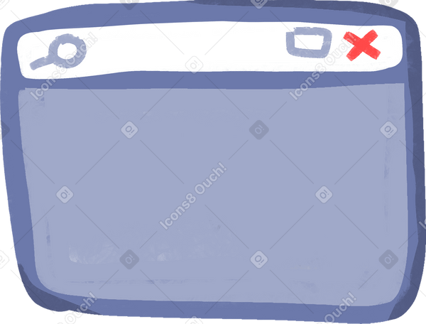blue computer screen window Illustration in PNG, SVG