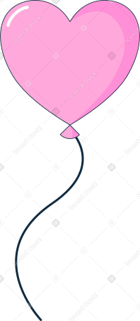 pink heart shaped balloon Illustration in PNG, SVG