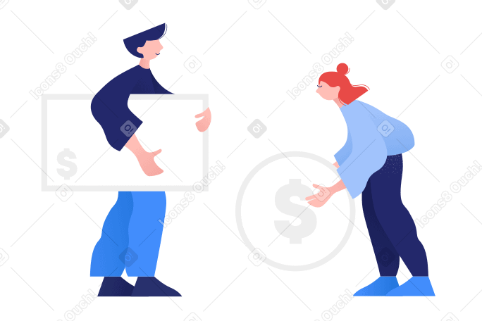People making payment with dollars PNG, SVG