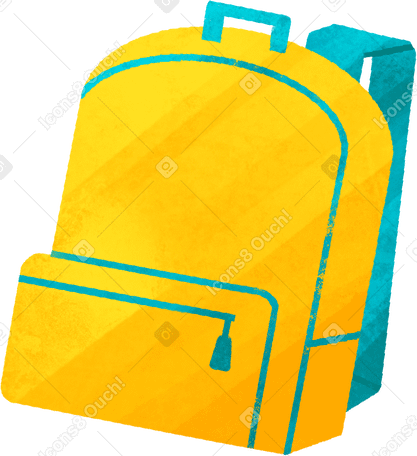 yellow school backpack Illustration in PNG, SVG