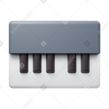 3D piano Illustration in PNG, SVG