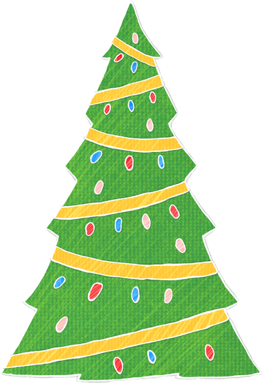 green christmas tree with toys PNG, SVG