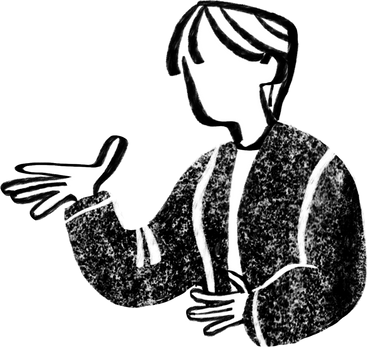 Schwarz-weißer körper einer person mit kurzen haaren PNG, SVG