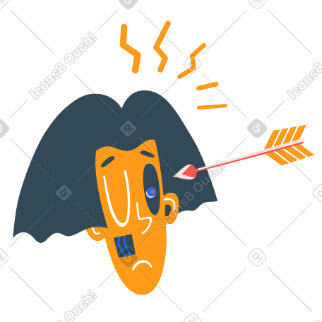 机械人像眼睛被箭射中 PNG, SVG